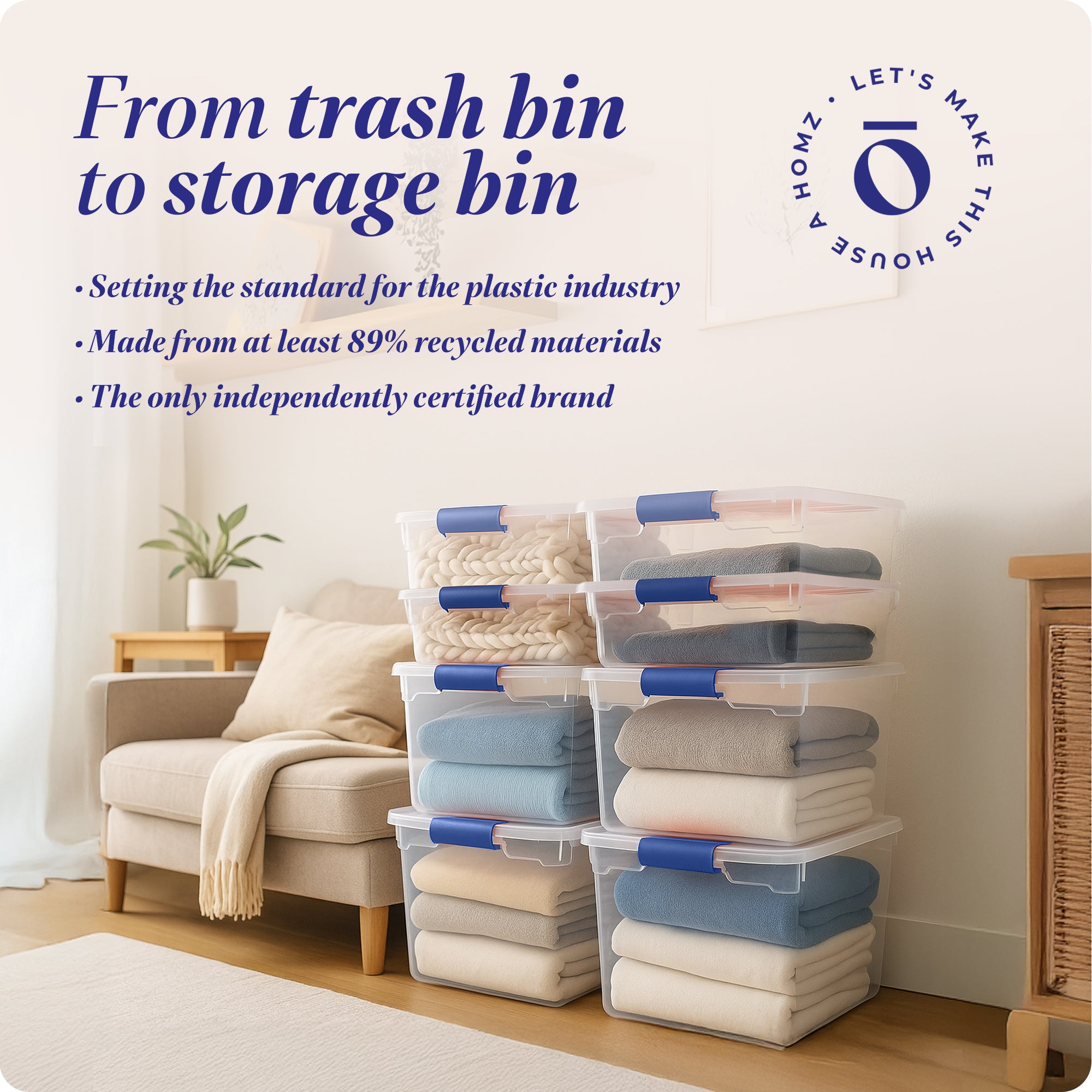 Homz 31qt Clear Plastic Stackable Storage Containers, 4 Pack & 15.5qt, 4 Pack - VMInnovations