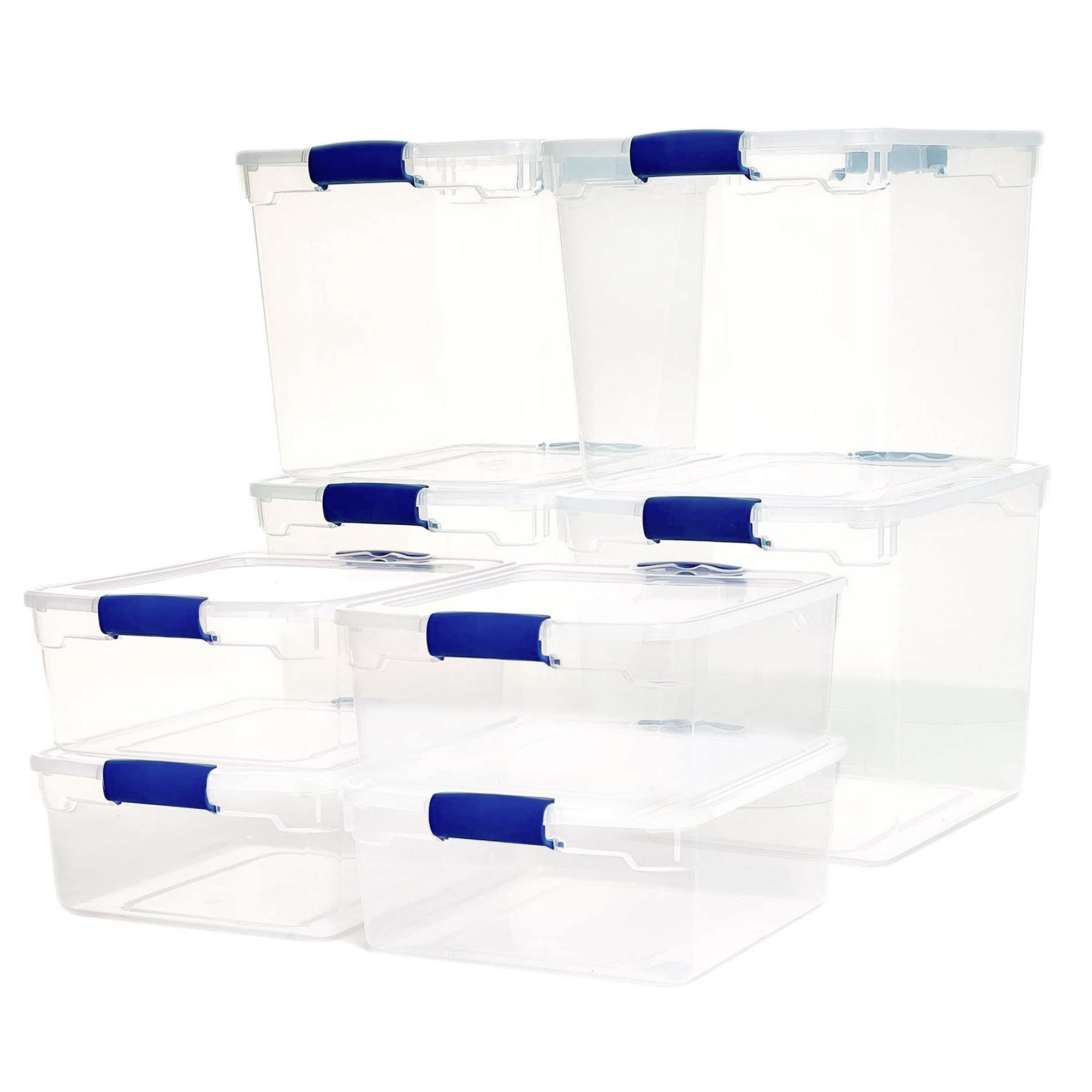 Homz 31qt Clear Plastic Stackable Storage Containers, 4 Pack & 15.5qt, 4 Pack - VMInnovations