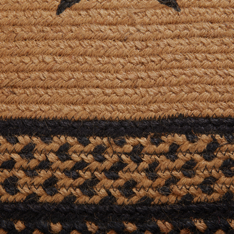 VHC Brands Farmhouse Jute 27 x 48" Stenciled Star Rectangular Rug, Black & Tan