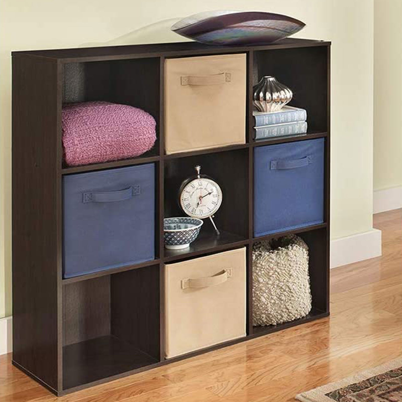 ClosetMaid 9 Cube Wood Open Bookcase Display Shelf Organizer, Espresso(Open Box) - VMInnovations