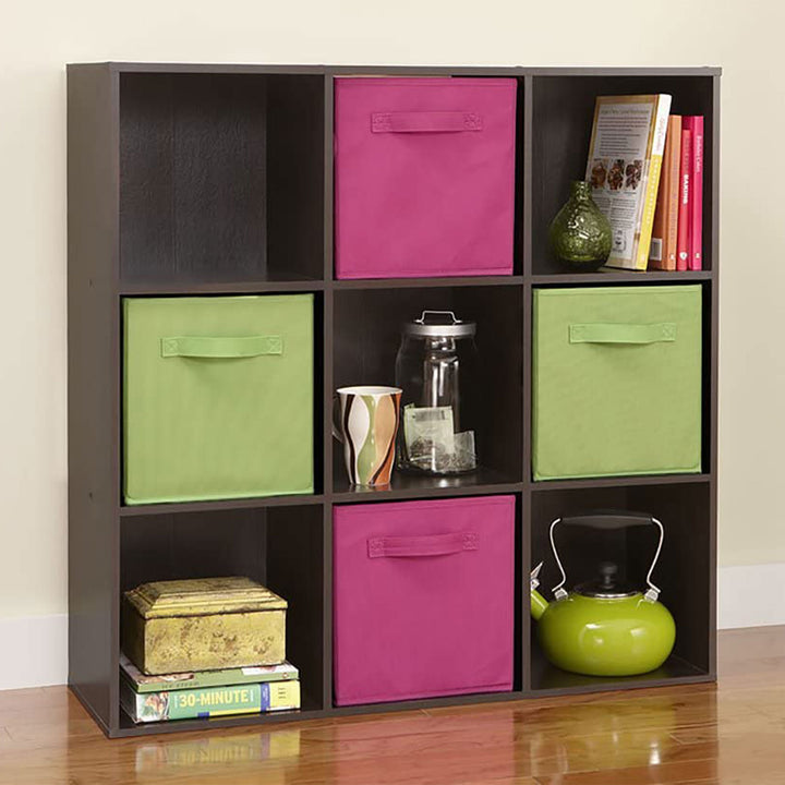 ClosetMaid 9 Cube Wood Stackable Open Bookcase Display Shelf Organizer, Espresso