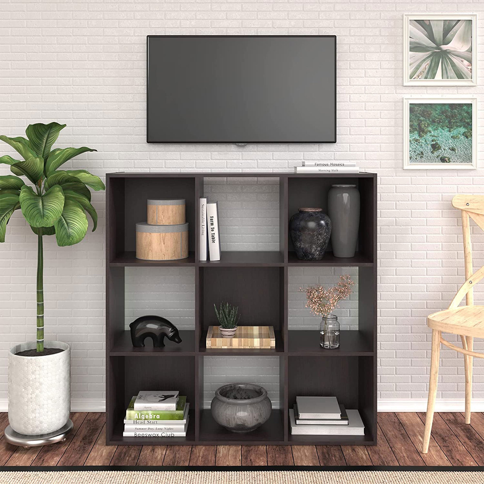 ClosetMaid 9 Cube Wood Open Bookcase Display Shelf Organizer, Espresso(Open Box) - VMInnovations