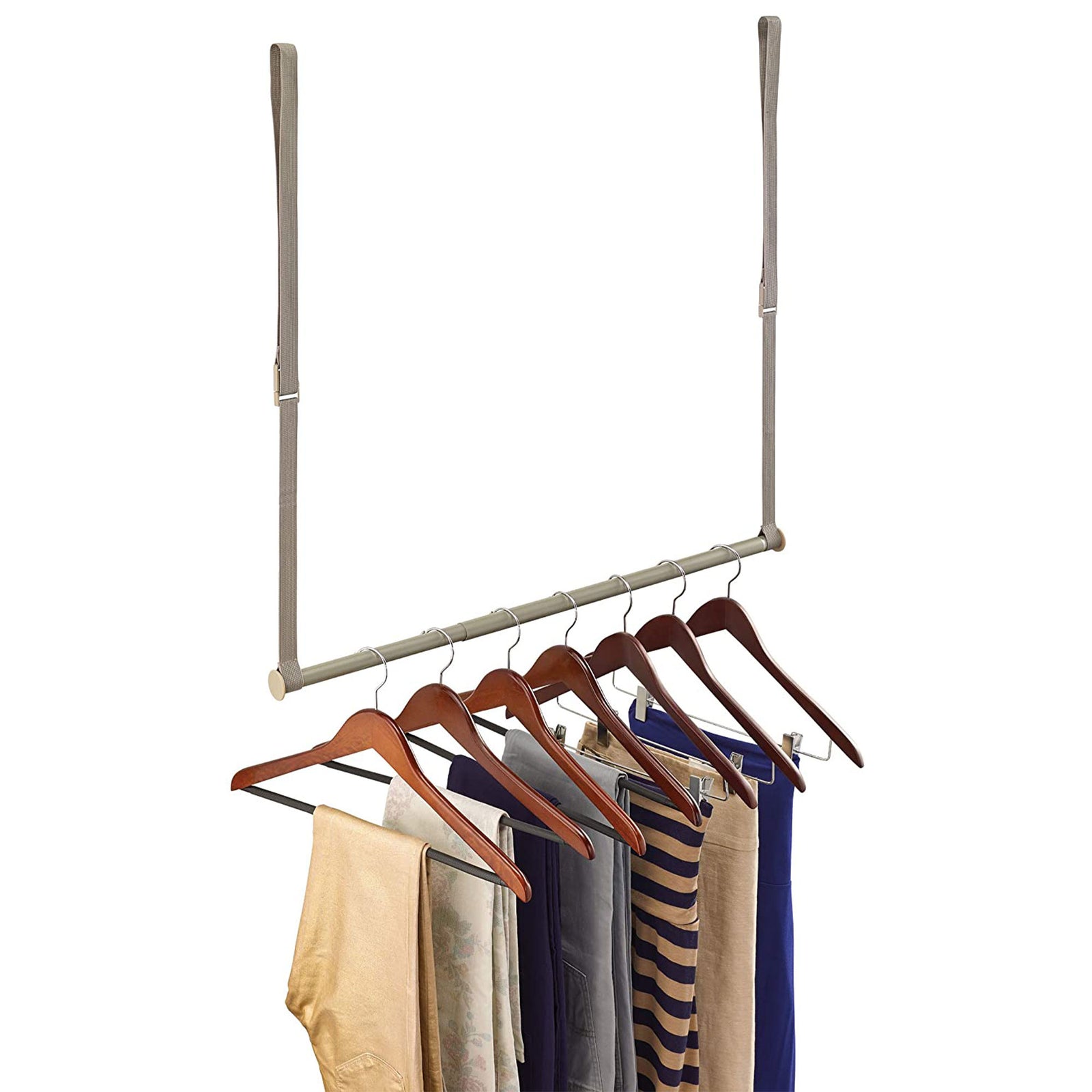 Closetmaid Adjustable Height Double Hang Closet Organizing Storage Rod, Nickel - VMInnovations