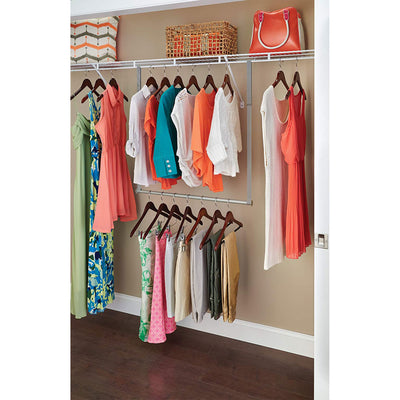 Closetmaid Adjustable Height Double Hang Closet Organizing Storage Rod, Nickel - VMInnovations