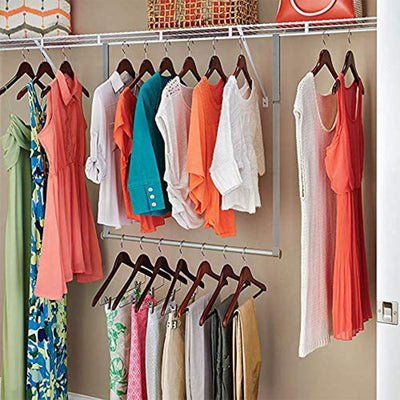 Closetmaid Adjustable Height Double Hang Closet Organizing Storage Rod, Nickel - VMInnovations