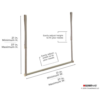 Closetmaid Adjustable Height Double Hang Closet Organizing Storage Rod, Nickel - VMInnovations