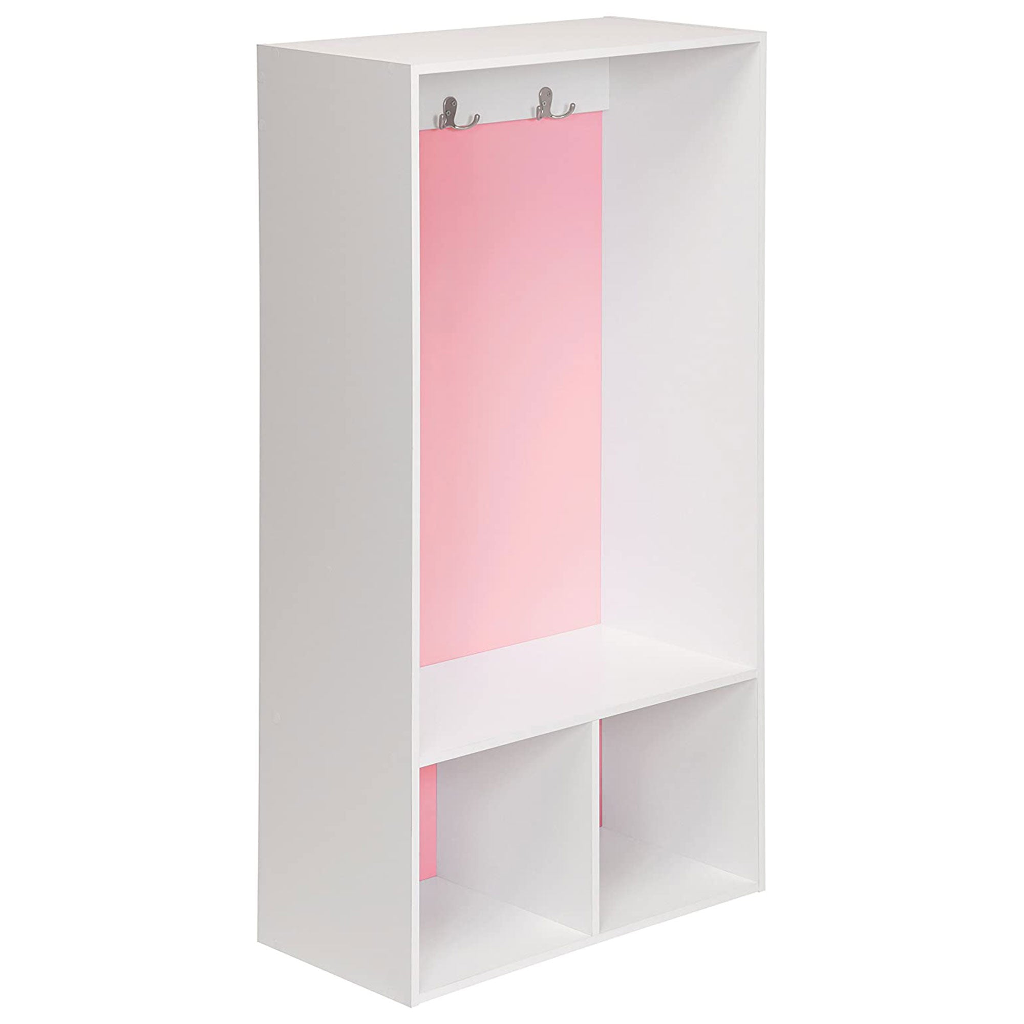 ClosetMaid Wooden Open Storage Locker with 2 Hooks and Cubby, White (Used) - VMInnovations