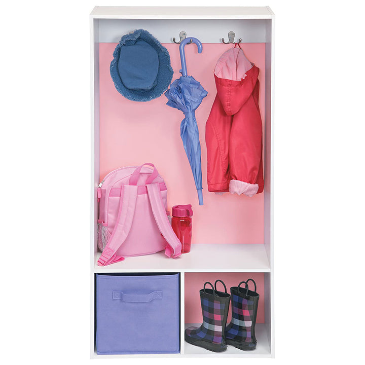 ClosetMaid Wooden Open Storage Locker with 2 Hooks and Cubby, White (Used)