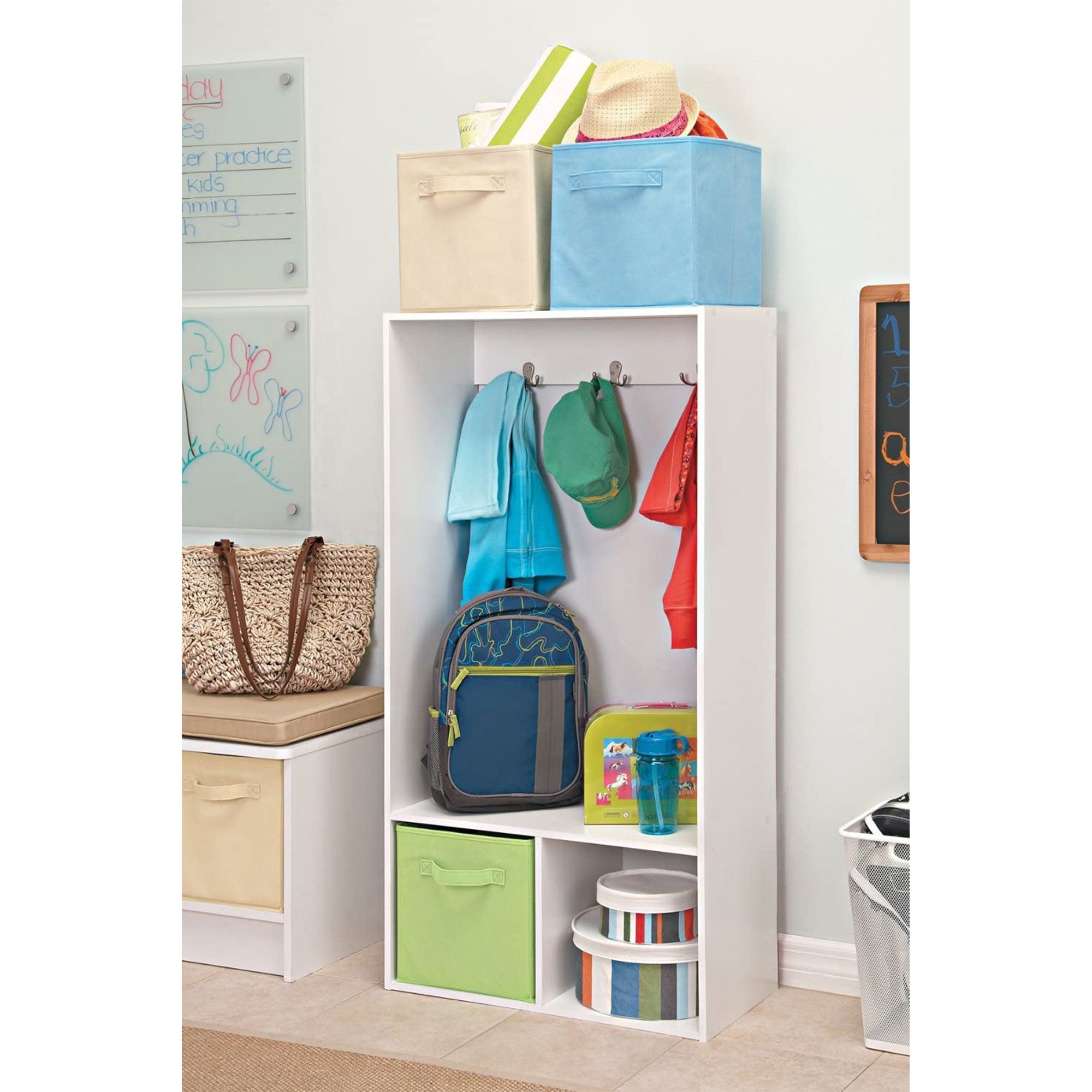 ClosetMaid KidSpace Wooden Open Storage Locker with 2 Hooks and Cubby (Open Box) - VMInnovations