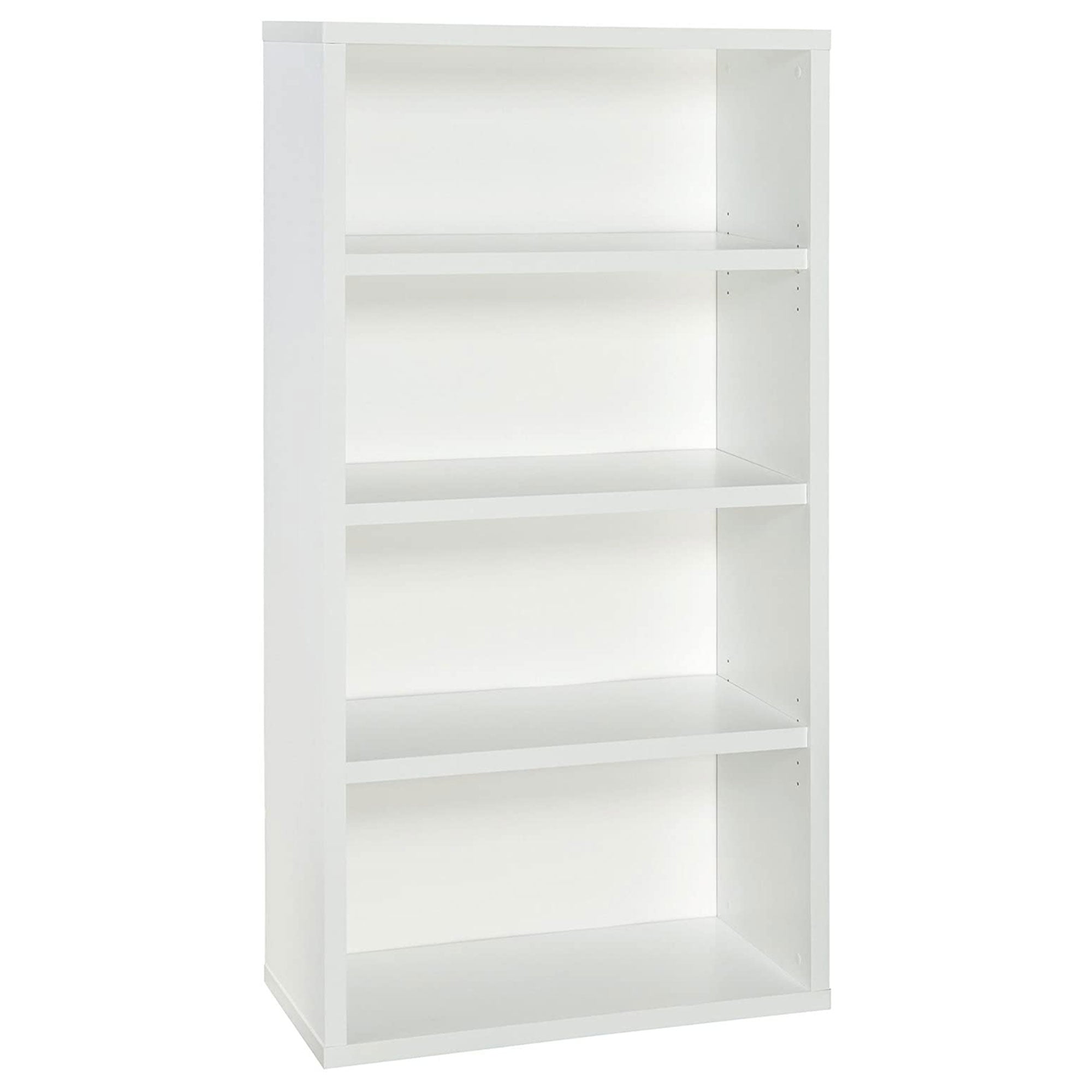 ClosetMaid Decorative Modern Rectangular 4 Tier Shelf Wooden Bookcase, White - VMInnovations