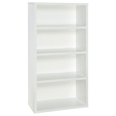ClosetMaid Decorative Modern Rectangular 4 Tier Shelf Wooden Bookcase, White - VMInnovations