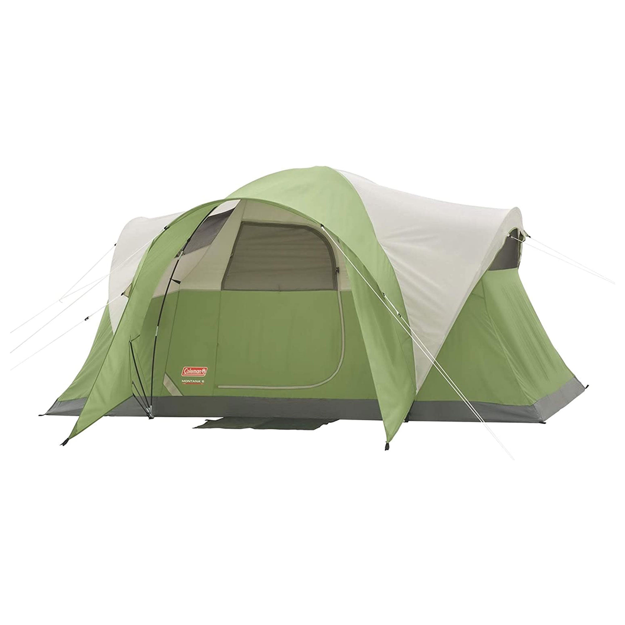 Coleman Montana Spacious 6 Person Cabin Camping Tent with Extended Awning, Green