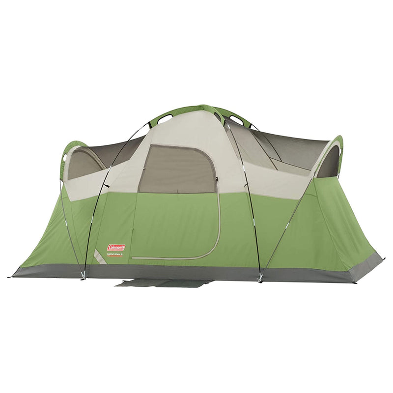 Coleman Montana Spacious 6 Person Cabin Camping Tent with Extended Awning, Green