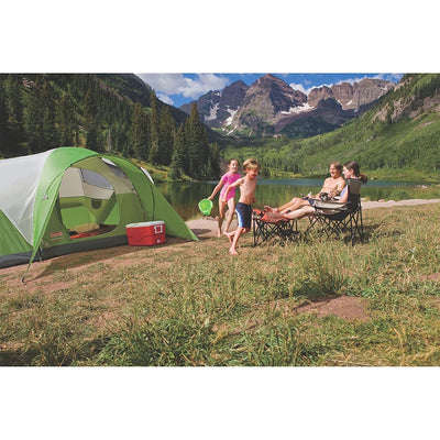 Coleman Montana Spacious 6 Person Cabin Camping Tent with Extended Awning, Green