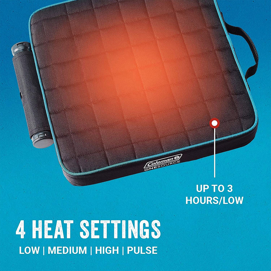 Coleman OneSource Outdoor Heated Camping Chair Pad w/Rechargable Battery, 2 Pack - VMInnovations