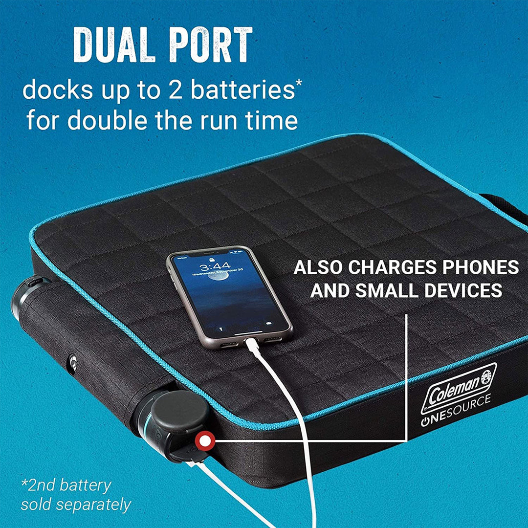 Coleman OneSource Outdoor Heated Camping Chair Pad w/Rechargable Battery, 2 Pack - VMInnovations