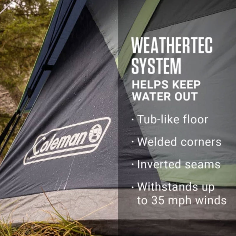 Coleman Skydome Spacious 4 Person WeatherTec Outdoor Camping Tent (Open Box)