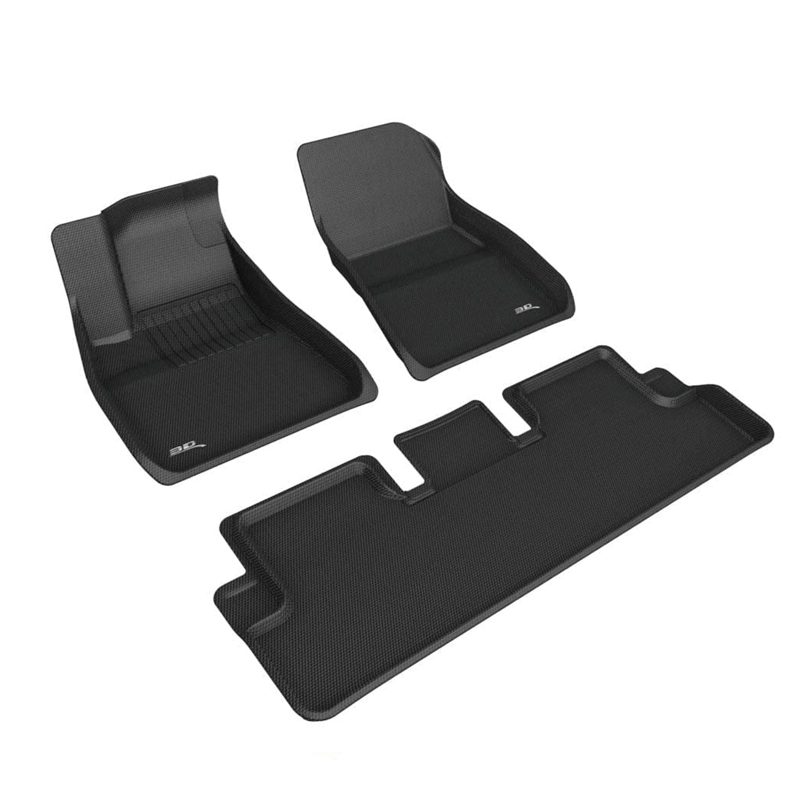3D Kagu Series 1st/2nd Row Floor Mat Set, 20-23 Tesla Model 3, Black (Used) - VMInnovations