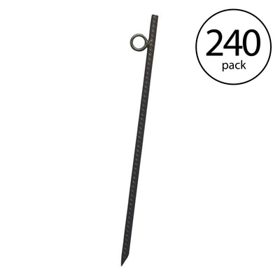 Yard Tuff Grip Rebar 18 Inch Steel Durable Tent Canopy Ground Stakes (240 Pack) - VMInnovations
