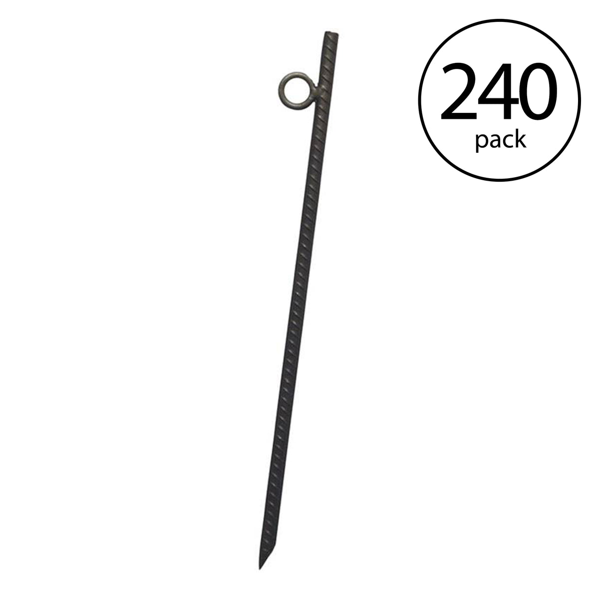 Yard Tuff Grip Rebar 18 Inch Steel Durable Tent Canopy Ground Stakes (240 Pack)