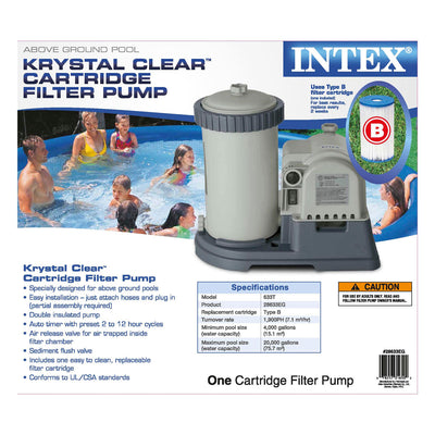 Intex Pool Pump w/ Wall Mount Automatic Skimmer and Intex Pool Filters (6 Pack)