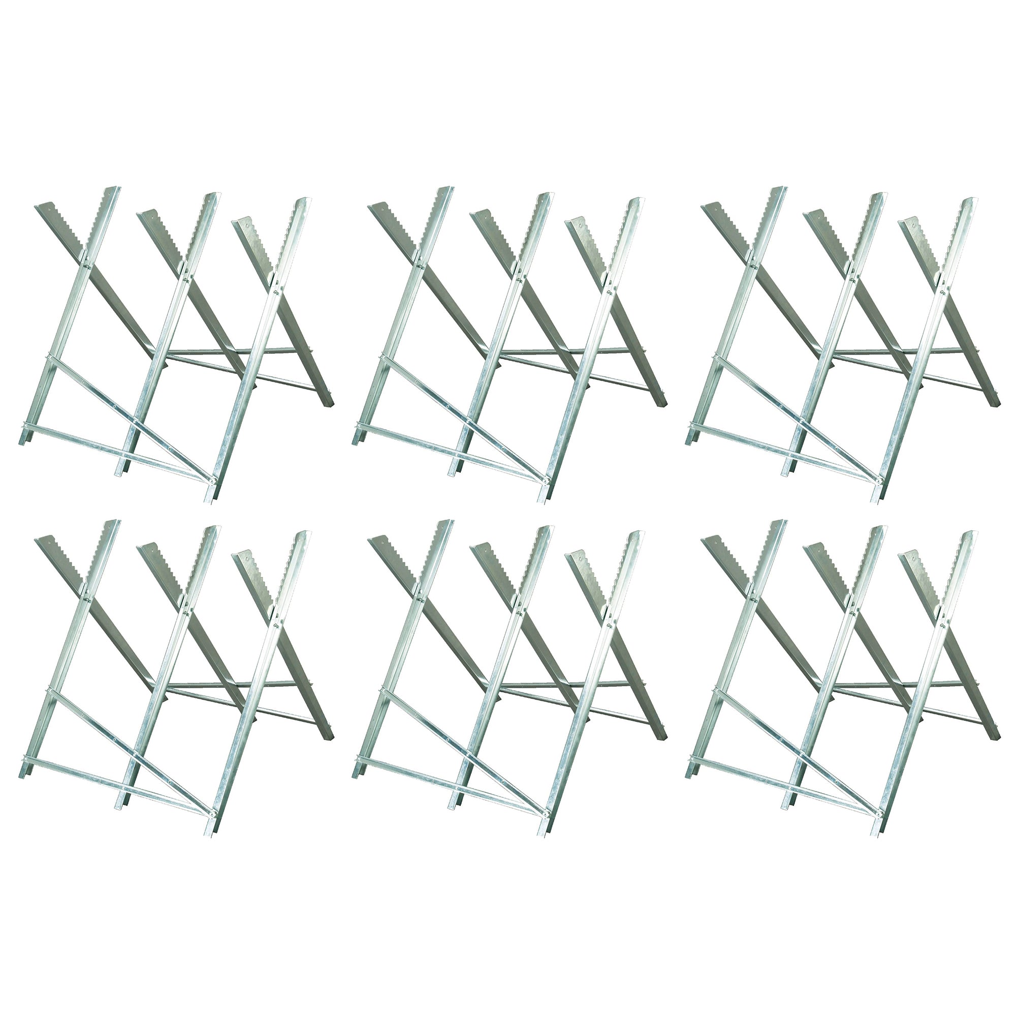 Timber Tuff TMW-10 Portable Adjustable Lumber Log Holder Sawhorse Stand (6 Pack) - VMInnovations
