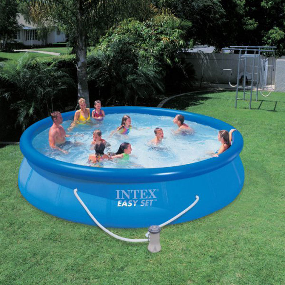 Inflatable Above Ground Swimming Pool Bundled w/Pool Filter Pump System