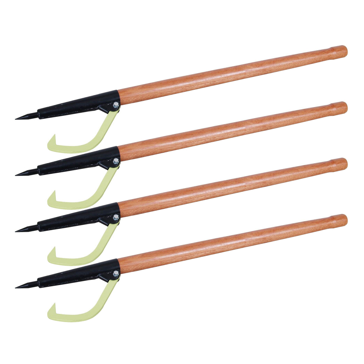 Timber Tuff 4 Foot Wood Handle Logging Forestry Log Rolling Peavey Hook (4 Pack)