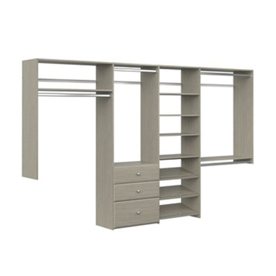 Easy Track Deluxe Dual Tower Closet Shelf Organizer System in Weathered Grey