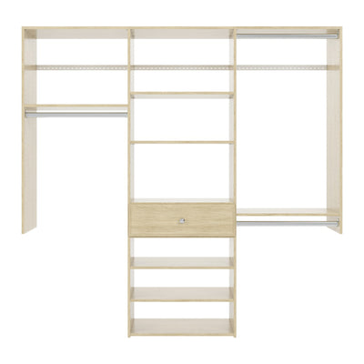 Easy Track 6 Foot Perfect Fit Reach In Bedroom Closet Storage Kit, Honey Blonde