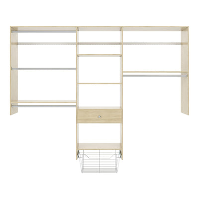 Easy Track Kids Convertible Closet Shelf & Drawer Organizer System, Honey Blonde