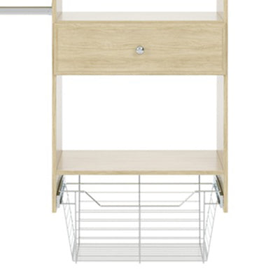 Easy Track Kids Convertible Closet Shelf & Drawer Organizer System, Honey Blonde