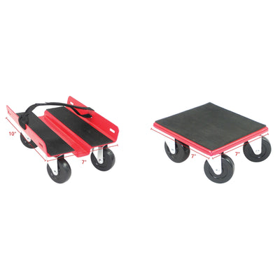Extreme Max 5800.2000 Economy Steel Snowmobile Dolly System w/ Nylon Wheels, Red