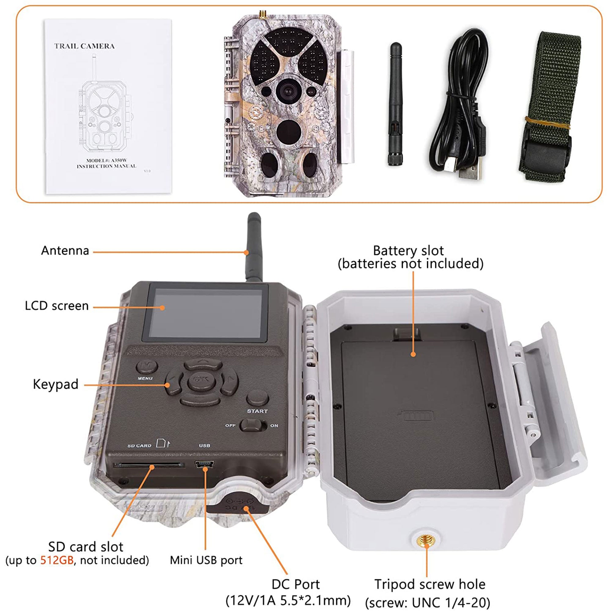 BlazeVideo Wireless Waterproof Night Vision Game Camera with Wide Angle Lens