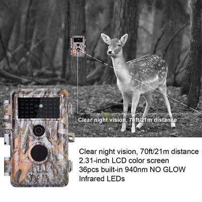 BlazeVideo Waterproof Motion Activated Trail Cameras with Night Vision, 2 Pack