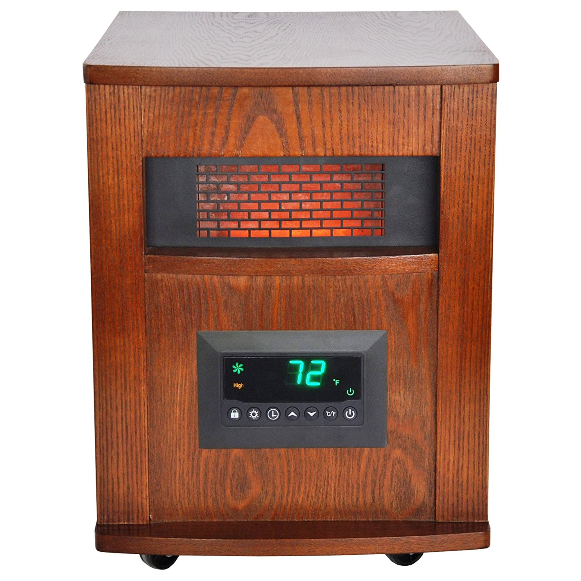 LifeSmart 6 Element Quartz Infrared Heater w/ Wood Cabinet & Remote (Open Box) - VMInnovations