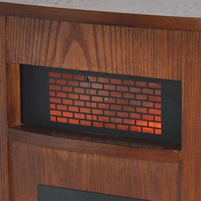 6 Element Quartz Infrared Heater w/ Wood Cabinet and Remote (Open Box)