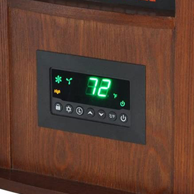 6 Element Quartz Infrared Heater w/ Wood Cabinet and Remote (Open Box)