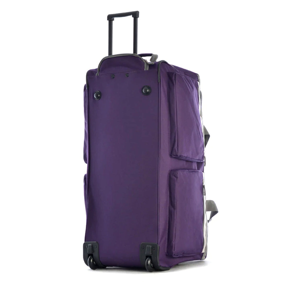 Olympia 33 Inch 8 Pocket U Shape Rolling Duffel Bag, Dark Lavender (Open Box)