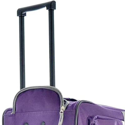 Olympia 33 Inch 8 Pocket U Shape Rolling Duffel Bag, Dark Lavender (Open Box)