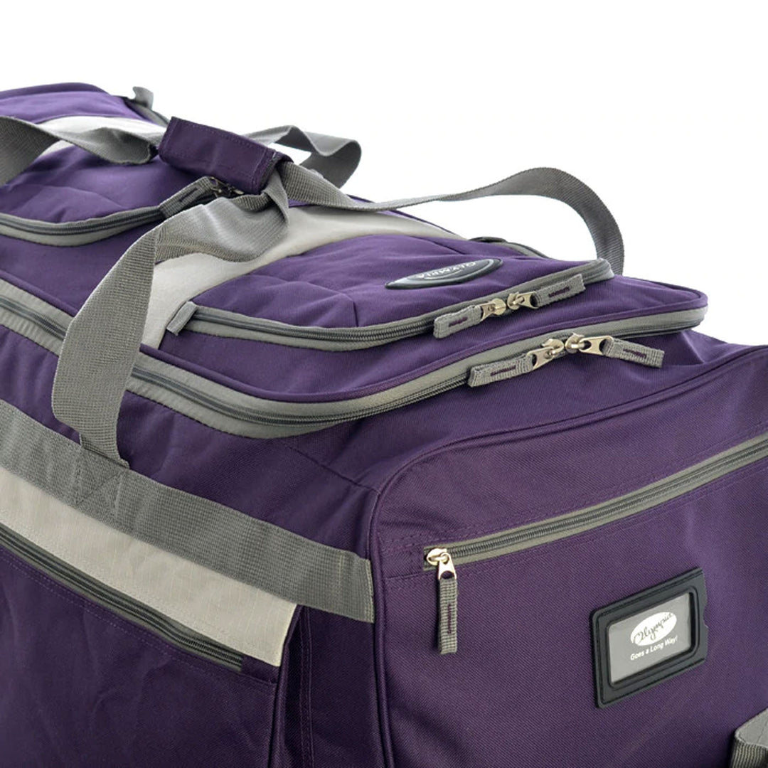 Olympia 33 Inch 8 Pocket U Shape Rolling Duffel Bag, Dark Lavender (Open Box)