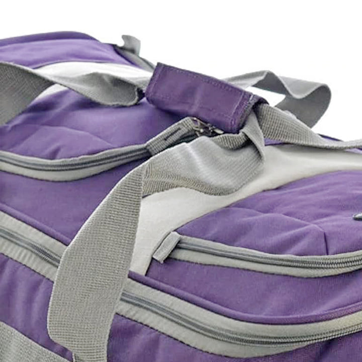 Olympia 33 Inch 8 Pocket U Shape Rolling Duffel Bag, Dark Lavender (Open Box)