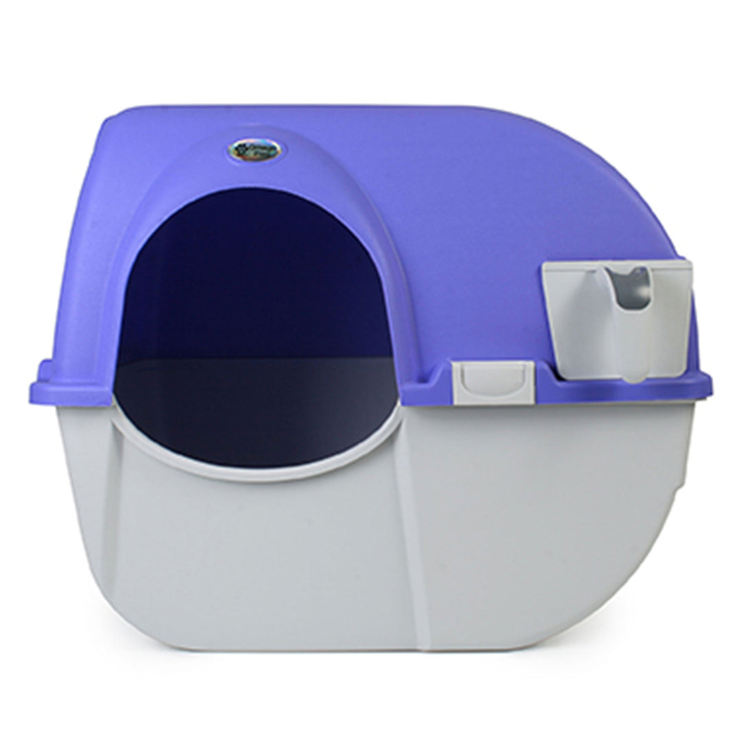 Omega Paw Roll 'n Clean Self Cleaning Cat & Kitten Litter Box, Large, Periwinkle - VMInnovations