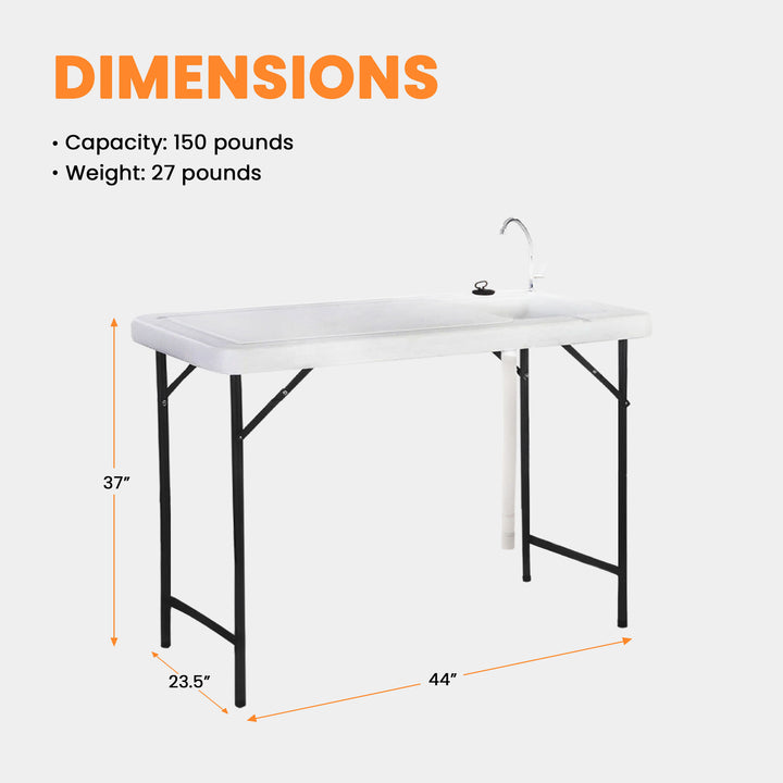 Seek SKFT-44 Folding Fish and Game Cleaning Table with Steel Faucet (Used)