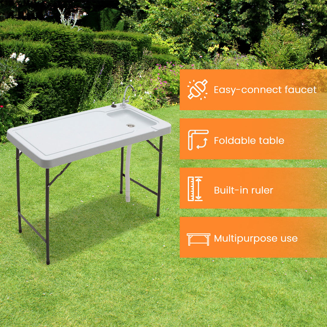 Seek SKFT-44 Folding Fish and Game Cleaning Table with Steel Faucet (Used)