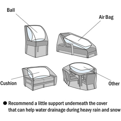 F&J Outdoors Patio Table & Chair Waterproof Cover, Grey, 96 x 96 x 27.50 Inches