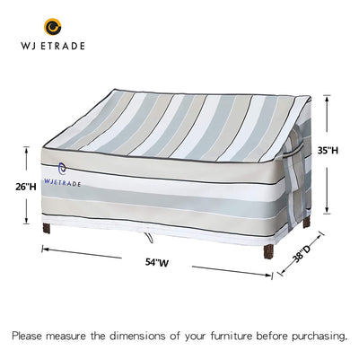 WJ-X3 Patio Couch Waterproof Outdoor 3 Tone Striped Cover, 54 x 38 x 35 Inches