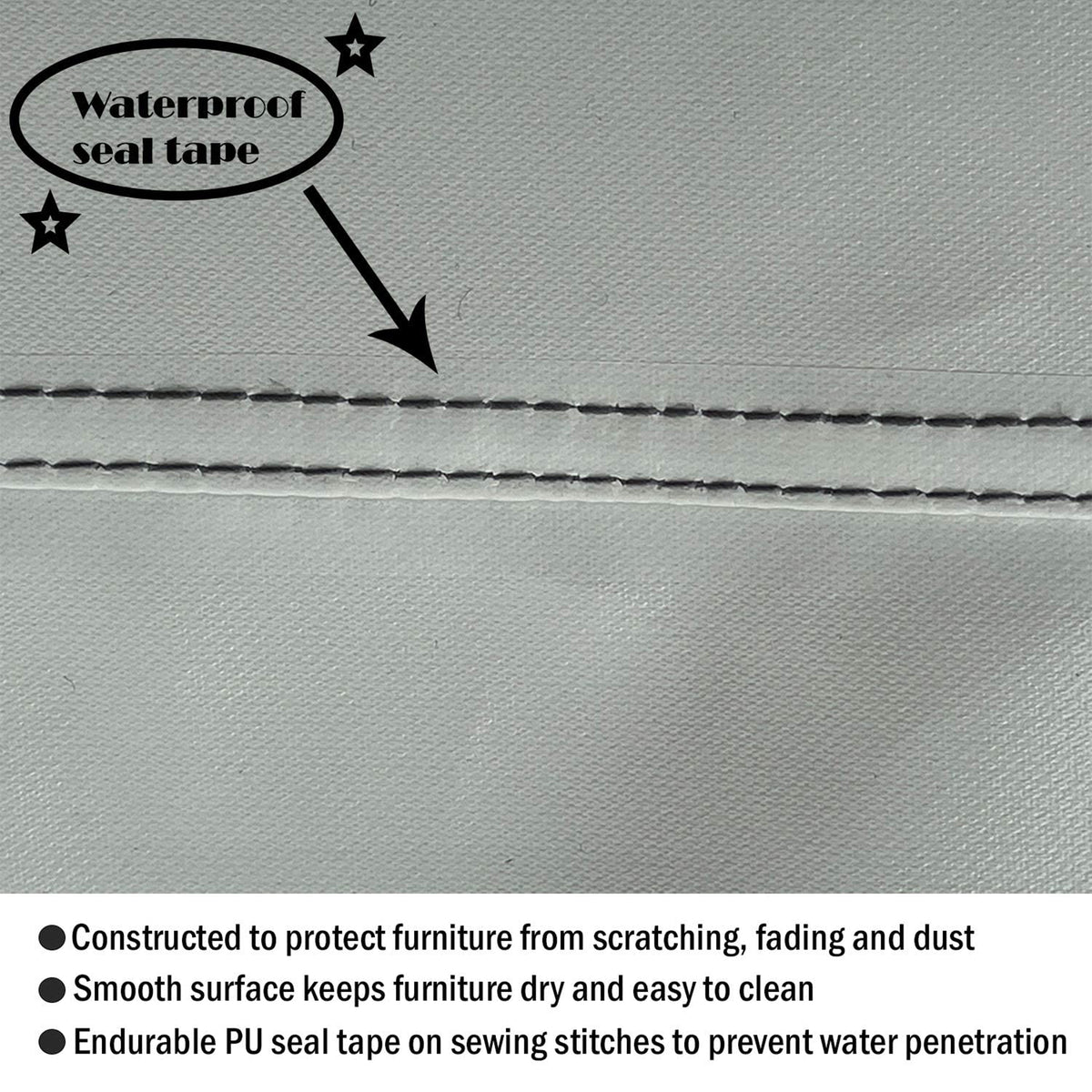 WJ-X3 Patio Couch Waterproof Outdoor 3 Tone Striped Cover, 54 x 38 x 35 Inches
