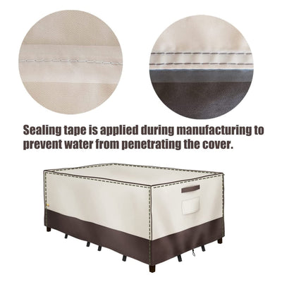 F&J Outdoors Waterproof 7 Piece Patio Furniture Cover, 102x78x27.5 In(Open Box) - VMInnovations