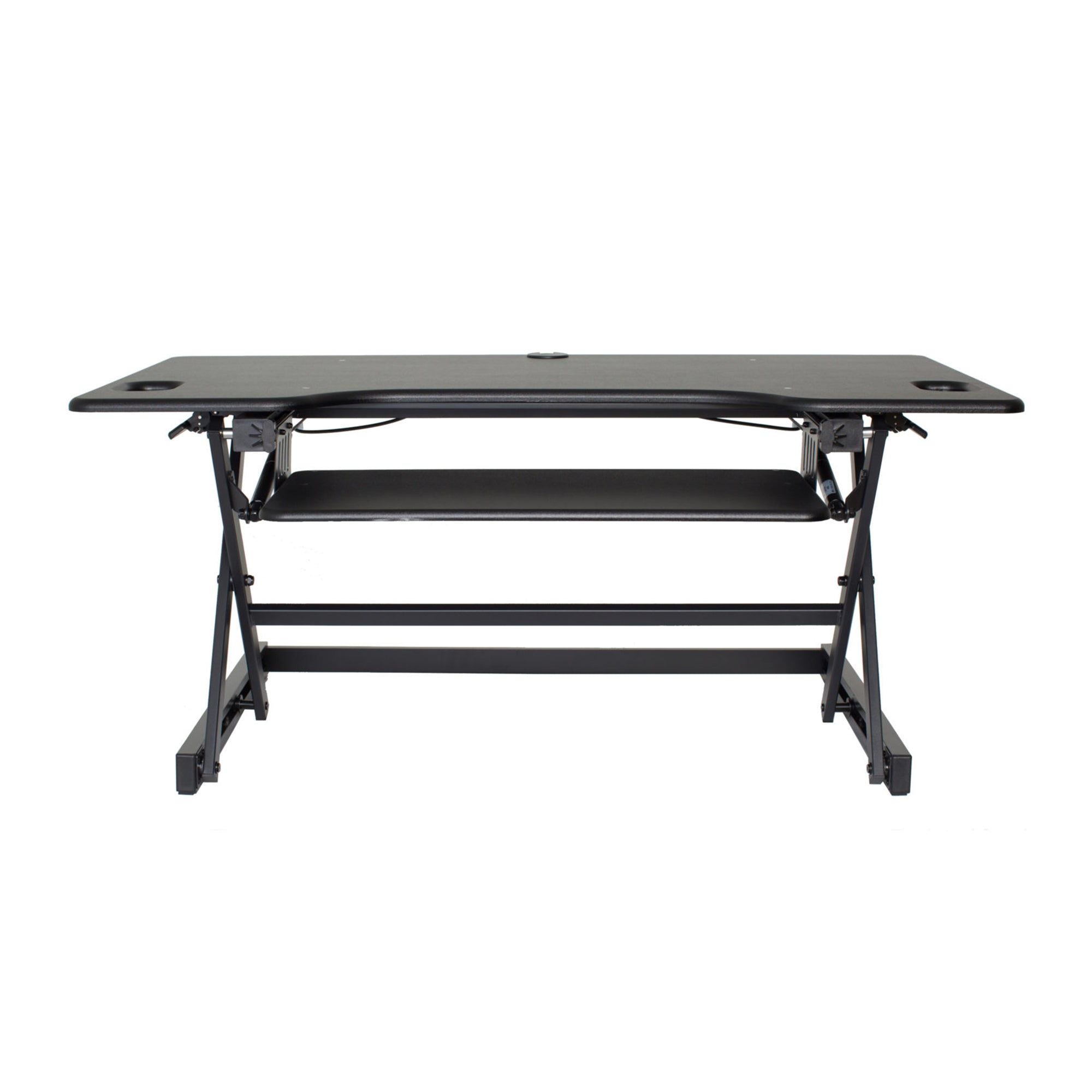 Rocelco Standing Desk Converter 46 Inch Deluxe Adjustable Support Riser, Black - VMInnovations